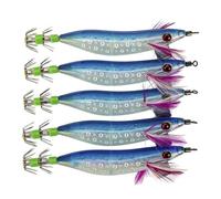 GMBYLBY Esca da Pesca per Calamari Luminosi Sutte Galleggiante Maschere Calamari Artificiali Gancio Banana Gamberetti Maschere Esche da Pesca in Mare Esche Gancio incandescente