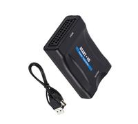 GMBYLBY Interfacce SCART a Multimedia 1080p Adapter Box per migliorare la qualità video con cavo di alimentazione USB, ingresso SCART a uscita multimediale