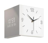 GMBYLBY Orologio da parete angolare moderno con display digitale bifacciale e lancette con alimentazione elettrica per soggiorno