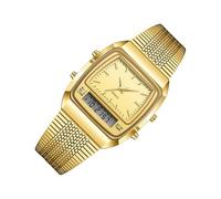 GMBYLBY Orologio da polso da uomo con doppio display, orologio resistente all'acqua antigraffio in vetro minerale con regali aziendali nei fine settimana, regalo per fidanzato