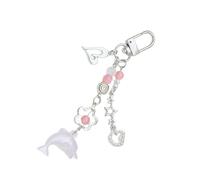 GMBYLBY Pendente Del Delfino Keychain Con Cuore Bowknot Charm Acrilico Perline Perline Accessorio Alla Per Chiavi E Borse Un Ciondolo Chiave Versatile