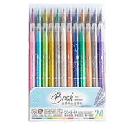 GMBYLBY Penna A Pennello Per Evidenziatore A Colori Metallici 6/12/24 COLINO DOPPIA SCHEDER ART LANCHING ART PER GIORNALE CAMPOBINAMENTO COLARILE SCRITTURA SIGNIFICA