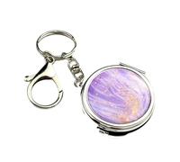 GMBYLBY Portachiavi in vetro compatto a forma rettangolo ovale a forma cuore rotondo con lente d ' ingrandimento Caratteristica decorazione in lega regalo per regalo delle sue donne