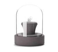GMBYLBY Portagioie multifunzione con copertura in vetro trasparente elegante per anelli, collane, braccialetti/orecchini