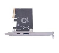 GMBYLBY Scheda di espansione PCIe a USB 3.2, 10 gbit/S, 2 porte, tipo C+A, USB 3.2, adattatore pannello frontale USB, per desktop