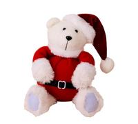 GMBYLBY Statua a tema natalizio con orsetto di peluche seduto, decorazione per la casa, eleganti animali di peluche da collezione
