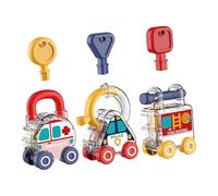 GMBYLBY Sviluppo sensoriale CarKey Toy per Bambini Gioco Abbinamento Forme e Colori Ordinamento per Bambini Esercizi abilità motoria fine Set Auto per l ' educazione precoce con Design per e Le
