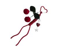 GMBYLBY Tornario Frutta Adorabile Fruit Intrecciata Intrecciata Ornamenti Per Portachiavi Per La Corda Del Ciondolo A Ciondolo Le Campane Della Catena Ciliegie Chiavi Ciliegia Portano
