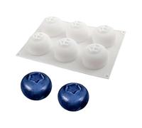 GMBYLBY Tortiera in silicone a forma mirtillo per uso alimentare con 6 cavità Stampi per mousse per dolci domestici e dolcetti per feste Realizzazione stampi da forno in silicone