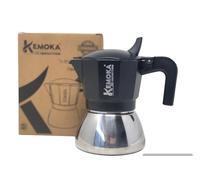GMD COOKWARE ITALY CAFFETTIERA INDUZIONE KEMOKA 3 TAZZE - ADATTA AI PIANI INDUZIONE - BICOLORE - MACCHINA DA CAFFE'