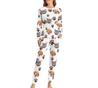 GMDLSK Set Pigiama Personalizzato con Foto del Viso, Set Pigiama Personalizzato per Donna Uomo, Loungewear Pigiama Regalo per la Famiglia Coppia XS-6XL