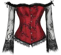 GMDNS Bustini E Corsetti Da Donna Corsetto In Stile Gotico Da Donna Bustier Con Maniche Traspiranti Bodyshaper Corsetto Medieval Dance Party Costumi Xs Rosso