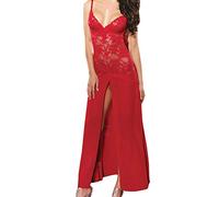 GMDNS Lencería Sexy para Mujer Pijamas Eróticos Ropa Interior Babydoll per Dormir Vestido Fino Halter sin Espalda para Adultos Disfraces sin Espalda -C_XL