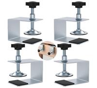 GmeDhc 4 pezzi morsetto a vite piccolo, morsetto regolabile da tavolo con cuscinetto antiscivolo, per cassetti e armadi, Argento