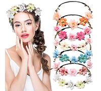 GmeDhc Coroncine Fiori per Capelli, Fiori Corona Fascia Capelli, Copricapo Bohémien, Coroncina Comunione Bambina, Coroncina Sposa, Coroncina Fiori, per Festival Matrimonio Festa