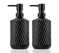 GmeDhc Set di 2 distributori di Sapone in Vetro, 450 ml, Dispenser per Sapone da Cucina, Set per bagni, Servizi igienici, bagni di Hotel, Piano di Lavoro Cucina
