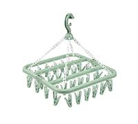 GmeDhc Stendibiancheria con 32 Pinze, Stendino Girevole da Appendere, Stendino per Calzini Pieghevole, Stendino da Balcone Plastica, Stendibiancheria Antivento per Esterno Interno (verde)