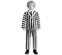 GMEDJVE Ragazzi Costume a strisce bianche e nere, Halloween Pasqua Movie personaggio Cosplay Outfit Boys Holiday Party Dress Up 3 Piece Set