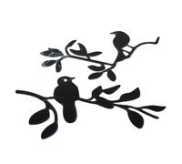 GMGQJST Adesivi Specchio 2Pcs Specchi 3D Uccelli Ramo Adesivi murali Decal Wall Art Rimovibile Room Party Wedding Decor Home Deco Wall Sticker(Black)