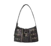 GMGQJST Borsa Borchie Borsa a mano vintage con rivetti neri Borsa a tracolla chic in pelle da donna di grande capacità Borsa a tracolla casual retrò femminile
