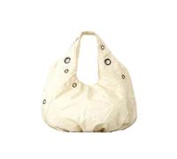 GMGQJST Borsa Borchie Borse a tracolla da donna in nylon con rivetti casual Borse hobos leggere con increspature firmate Borse shopper di grande capacità(Beige)