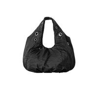 GMGQJST Borsa Borchie Borse a tracolla da donna in nylon con rivetti casual Borse hobos leggere con increspature firmate Borse shopper di grande capacità(Black)