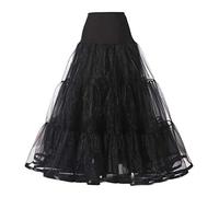 GMGQJST Crinolina Sottogonna Bambina Sottogonna da Sposa Anni '50 alla Caviglia da Donna, Sottogonna in Crinolina for Abiti da Ballo e da Sera(Black,XXL)