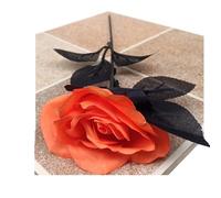 GMGQJST Fiori Finti Per Decorazioni 5 pezzi 8-9 cm seta nera rosa testa di fiore artificiale bouquet casa soggiorno matrimonio decorazione natalizia decorazione di capodanno(Orange,6pcs)
