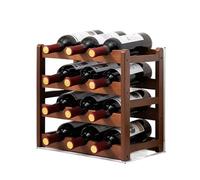 GMGQJST Portabottiglie Vino Portabottiglie da bar e portabottiglie in legno massello, impilabile, con piano da tavolo, for champagne, arredamento for la casa(4 layers 12 bottles)