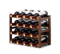 GMGQJST Portabottiglie Vino Portabottiglie da bar e portabottiglie in legno massello, impilabile, con piano da tavolo, for champagne, arredamento for la casa(4 layers 16 bottles)