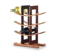 GMGQJST Portabottiglie Vino Supporto in legno di bambù for la decorazione della casa del vino, scaffalatura da bancone, bar, cucina, sala da pranzo, portabottiglie for vino(Brown)