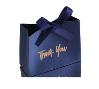 GMGQJST Scatoline Portaconfetti 10 Mini Borse Eleganti con Nastro Dorato for Matrimoni, Feste di Compleanno, rivelazioni del Sesso, Stile Natalizio e di Halloween(Blue)