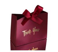 GMGQJST Scatoline Portaconfetti 10 Mini Borse Eleganti con Nastro Dorato for Matrimoni, Feste di Compleanno, rivelazioni del Sesso, Stile Natalizio e di Halloween(Red)