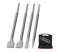 GMGSJ Set di forbici SDS-Plus - scalpello affilato, scalpello piatto, scalpello per mattoni, ideale per muratura, cemento, mattoni, pietra, con custodia (4 pezzi)