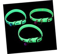 GMJGCIRVC 3 pezzi Collar per animali fluorescenti per cani gatti eleganti comodi campanello notturno per indossare quotidianamente occasioni speciali
