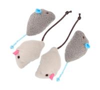 GMJGCIRVC 4pcs Catnip Mouse per gatti topi interattivi a forma di gattino per il gioco interno masticolo resistente alle forniture di animali domestici grigio e luce