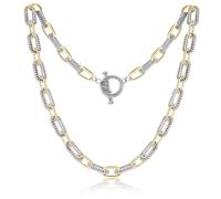 GMJGCIRVC Collana con cavo metallico per le donne, cerchi a catena a due toni e regali per donne di bigiotteria di design classico regolabile