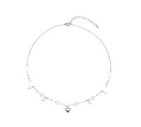 GMJGCIRVC Collana con ciondolo a cuore in cristallo rosa Collana elegante con colletto girocollo Collana con temperamento Collana con catena al collo Gioielli di moda