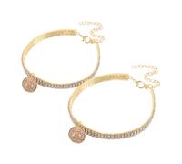 GMJGCIRVC Collare per animali domestici con strass regolabile in 2 pezzi con campane eleganti accessori per il collo di gatto e cani Posiziona come