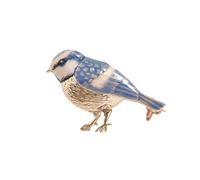 GMJGCIRVC Hand-Painted Enamel Blue Tit Bird Brooch - Nature-Inspired Jewelry Pin, 14K Gold-Tone-Plated for Women, Unique Luxury Accessory for Friends Or Girlfriend