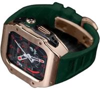 GMJGCIRVC RM Style cassa dell'orologio in acciaio inox + kit mod cinturino in gomma, per Ultra 8 7 6 5 4 SE 49 mm 45 mm 44 mm, kit di modifica cinturino orologio in gomma da uomo