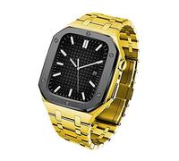 GMJGCIRVC Stainless Steel Metal Watch Case And Band Bezel Modification Kit Set，For Band Series 9 8 7 45mm 6 5 4 SE 44mm Series Upgrade Refit Watch Strap