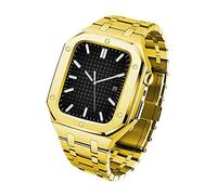 GMJGCIRVC Stainless Steel Metal Watch Case And Band Bezel Modification Kit Set，For Band Series 9 8 7 45mm 6 5 4 SE 44mm Series Upgrade Refit Watch Strap