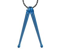 GMLRTOSPT Bacchette per Batteria, Gioielli commemorativi per cremazione, Collana con Ciondolo in urna in Acciaio Inossidabile, Regalo ricordo Musicale per Batterista - Blu