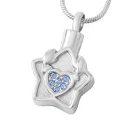 GMLRTOSPT Ciondolo a Forma di Stella, tieni Il Mio Amore, Collana con Cuore di Cristallo, Ceneri, ricordo, Gioielli commemorativi, urna per Animali Domestici, Medaglione-KKK_a