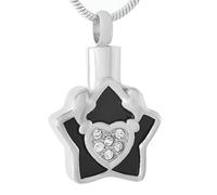 GMLRTOSPT Ciondolo a Forma di Stella, tieni Il Mio Amore, Collana con Cuore di Cristallo, Ceneri, ricordo, Gioielli commemorativi, urna per Animali Domestici e Umani, Medaglione-KKK_c