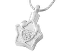 GMLRTOSPT Ciondolo a Forma di Stella, tieni Il Mio Amore, Collana con Cuore di Cristallo, Ceneri, ricordo, Gioielli commemorativi, urna per Animali Domestici e Umani, Medaglione-KKK