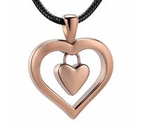 GMLRTOSPT Collana con Ciondolo a Forma di Cuore Lucido per cremazione, L'Amore nel Mezzo dell'amore, per Ceneri, ricordo funebre, Ornamento - caffè