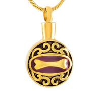 GMLRTOSPT Collana con Motivo a Osso Rotondo per Donne e Uomini, Ciondolo per urna funeraria in Acciaio Inossidabile per Animali Domestici, Gioiello ricordo-1