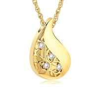 GMLRTOSPT Collana con urna a forma di goccia dell'albero della vita gioielli cremazione per ceneri ciondolo commemorativo regalo di souvenir funerario per la perdita dei propri cari